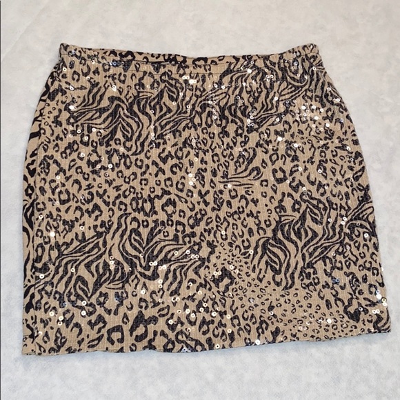 Material Girl Dresses & Skirts - MATERIAL GIRL Leopard print sequin skirt